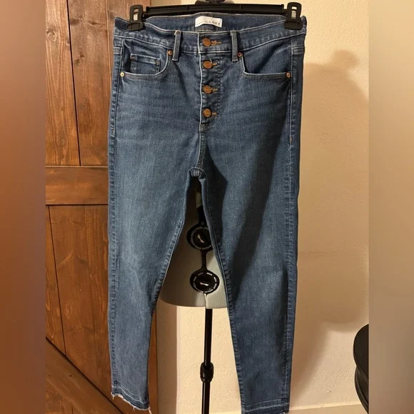 LOFT Modern High Rise Skinny Dark Blue Indigo Jeans - Picture 4 of 7